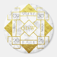 Art Deco Save the Date Weißer Marmor