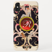 ART DECO SCHAUTY FASHION RED RUBY GEMSTONE MONOGRA
