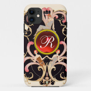 ART DECO SCHAUTY FASHION RED RUBY GEMSTONE MONOGRA Case-Mate iPhone HÜLLE