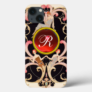 ART DECO SCHAUTY FASHION RED RUBY GEMSTONE MONOGRA Case-Mate iPhone HÜLLE