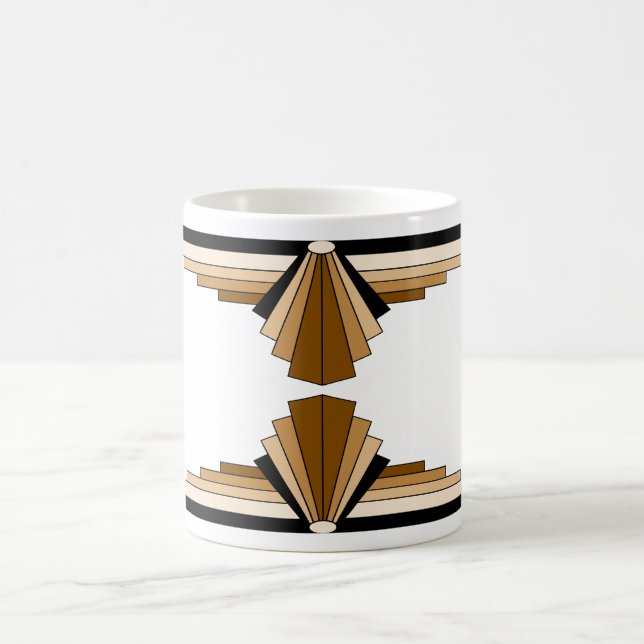 Art Deco Schichten in Beige Kaffeetasse (Mittel)