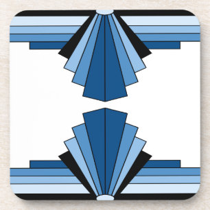Art Deco Schichten in Blau Getränkeuntersetzer