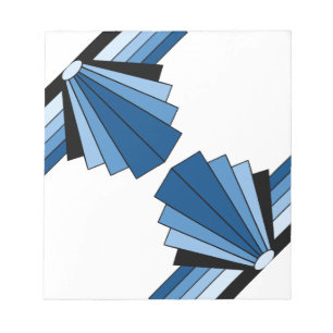 Art Deco Schichten in Blau Notizblock