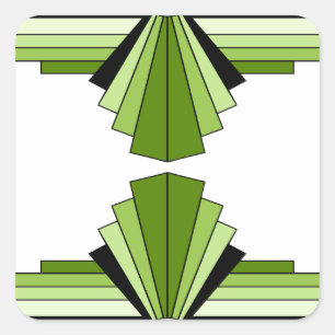 Art Deco Schichten in Limette Quadratischer Aufkleber