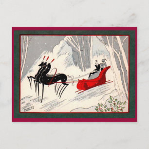 Art Deco Schlitten Postkarte