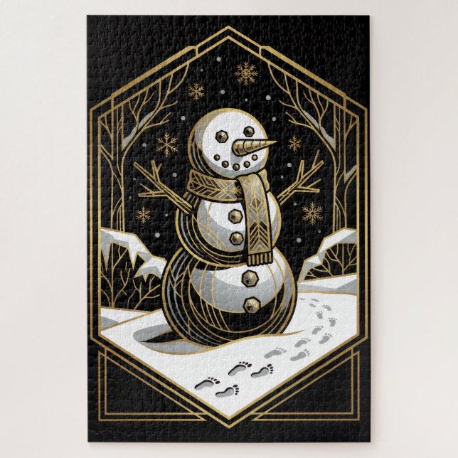 Art Deco Schneemann Puzzle (Vertikal)