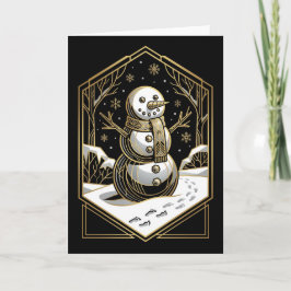 Art Deco Schneemann Weihnachtskarte Feiertagskarte
