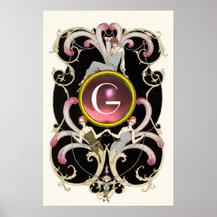 ART DECO SCHÖNHEIT MODE PINKER EDMELSTEIN MONOGRAM POSTER