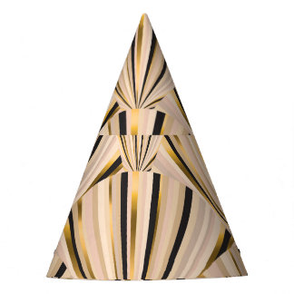 Art Deco Schuppen: Geometrischer goldener Glamour Partyhütchen
