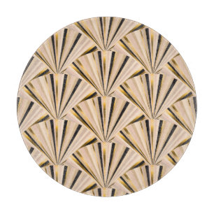 Art Deco-Schuppen: Geometrischer goldener Glamour Schneidebrett