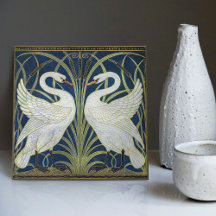 Art Deco Schwäne Wanddekoration Art Nouveau Schwan