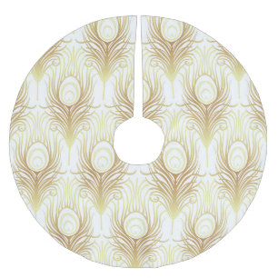 Art Deco Schwarz Gold: Die wilden Zwanzigerjahre Polyester Weihnachtsbaumdecke
