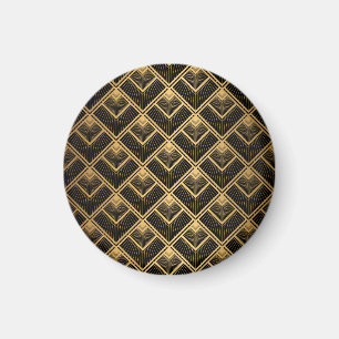 Art Deco Schwarz Gold: Geometrisch Magnet