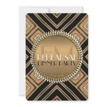 Art Deco Schwarz Gold Hochzeitsprobe Abendparty