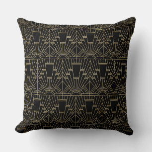 Art Deco Schwarz Gold Kissen