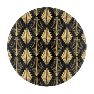 Art Deco Schwarz Gold: Nahtlos Schneidebrett