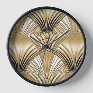 Art Deco Schwarz Gold Uhr