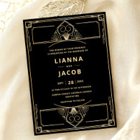 Art Deco Schwarz Goldene Hochzeit