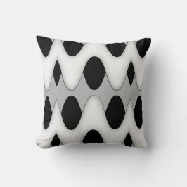 Art Deco Schwarz und Weiß Gleam Wave Throw Kissen