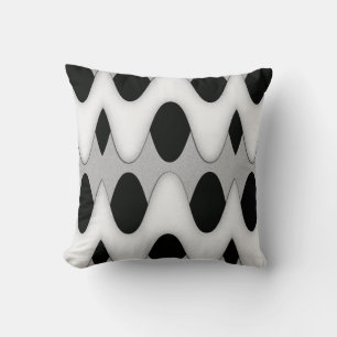 Art Deco Schwarz und Weiß Gleam Wave Throw Kissen