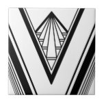Art Deco Schwarz-weiß Elegante Geometrische Knopf Fliese<br><div class="desc">Stilvolle geometrische Details im Deko-Stil mit Schwarz-Weiß-Keramik.</div>