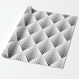 Art Deco Schwarz-weiß Elegante Geschenkpapier