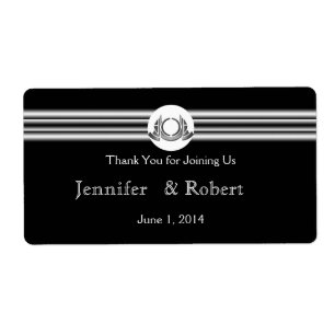 Art Deco Schwarz-weiß Medallion Wasserflasche