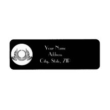 Art Deco Schwarz-weiß Silver Medallion Hochzeit