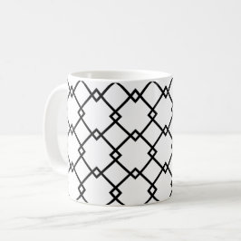 Art Deco Schwarz-weiß Strip Retro Muster Tasse