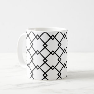 Art Deco Schwarz-weiß Strip Retro Muster Tasse