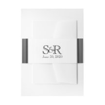 Art Deco Schwarz-weiß Stripe Wedding Bly Band