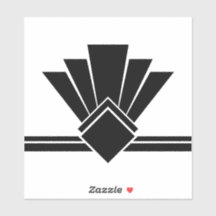 Art Deco Schwarz-weiße Lüfterklammer und Tile