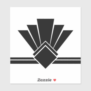 Art Deco Schwarz-weiße Lüfterklammer und Tile Aufkleber