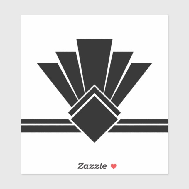 Art Deco Schwarz-weiße Lüfterklammer und Tile Aufkleber (Blatt)