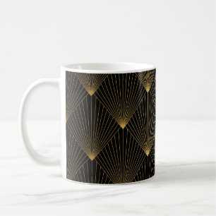 Art Deco: Schwarze Gold Elegance. Kaffeetasse