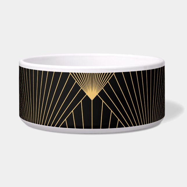 Art Deco: Schwarze Gold Elegance. Napf (Vorderseite)