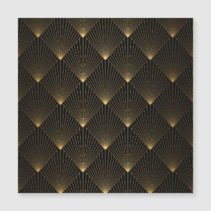 Art Deco: Schwarze Goldeleganz. Magnetkarte