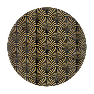 Art Déco: Schwarze Goldskala. Schneidebrett