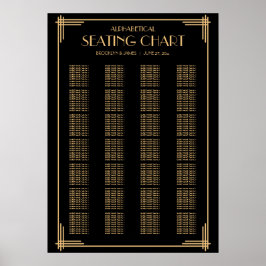 Art Deco Schwarzes Alphabetisches Hochzeitssortime Poster