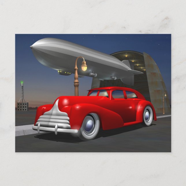 Art Deco Sedan Postkarte (Vorderseite)