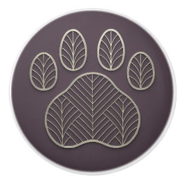 Art Deco Silver Brown "Metalwork" Paw Keramik Knoc Keramikknauf