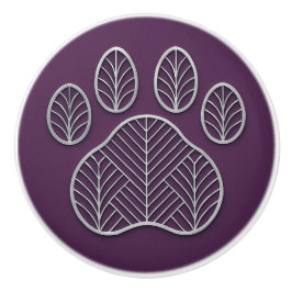 Art Deco Silver Pflaume "Metalwork" Paw Keramik Kn Keramikknauf