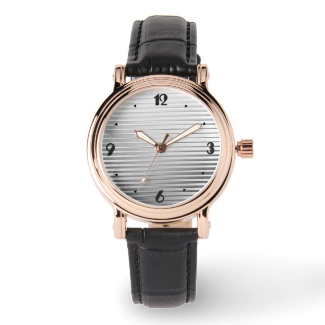 Art Deco Silver Satin Armbanduhr (Vorderseite)