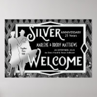 Art Deco Silver Wedding Anniversary Party Welcome