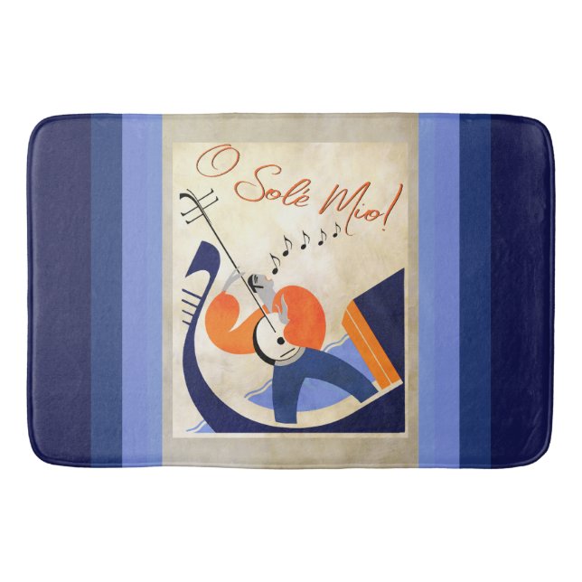 Art Deco Singing Gondolier O Sole Mio Badematte (Vorderseite)