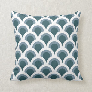 Art-Déco-Skala Aquamarin Kissen