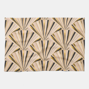 Art-Déco-Skala: Geometrischer Goldener Glamour Geschirrtuch