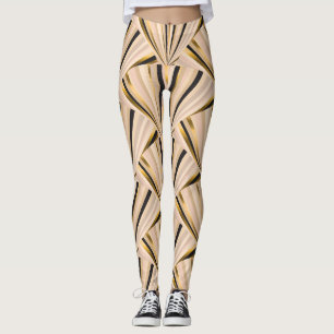 Art-Déco-Skala: Geometrischer Goldener Glamour Leggings