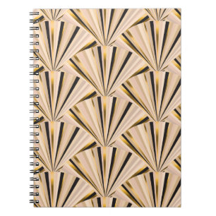 Art-Déco-Skala: Geometrischer Goldener Glamour Notizblock