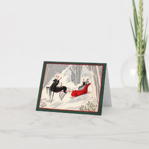 Art Deco Sleigh Holiday Karte